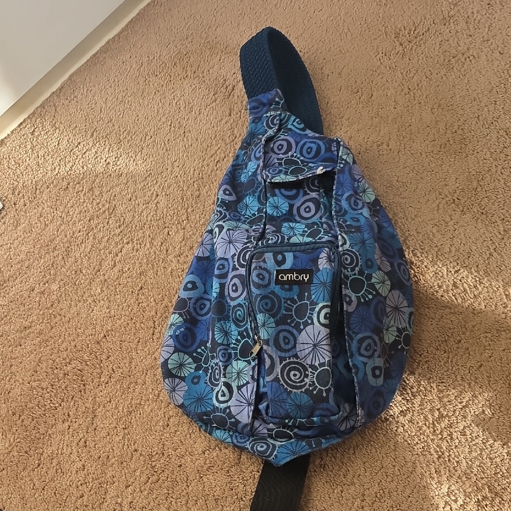Blue Geometric Belt Bag